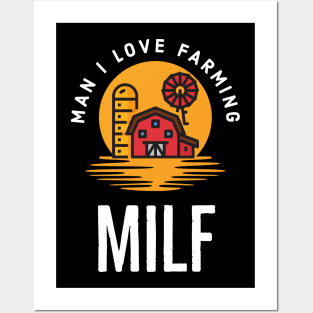 Man I Love Farming Simple Sunset Farmer Lover Posters and Art